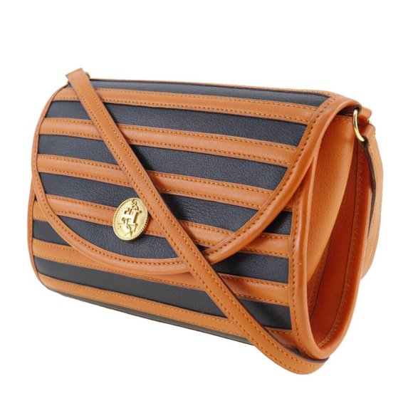 Hermes Handbags - HERMES Shoulder Bag Orange / black leather Women